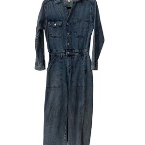 Denim Jumpsuit with Pockets